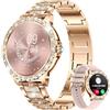 LIGE Smartwatch Donna con Chiamata Bluetooth, 1.32 Diamante Orologio Smart Watch con Sonno, Contapassi, Frequenza Cardiaca per Android iOS, 500+ Quadranti, Oro Rosa Acciaio Inossidabile