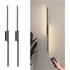 Aipsun Lampada da Parete Ricaricabile Wireless LED con Telecomando, 10000mAh USB-C Lampada da Parete Ricaricabile Nero 100CM, 6W Per Camera da Letto Soggiorno, 3 Temperature di Colore (2 Pezzi)