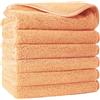 POLYTE Asciugamano per il viso in microfibra senza pelucchi, 33 x 33 cm, set da 6 (arancione)