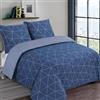 VISION Hugo Blu - 100% cotone - Set Copripiumoni matrimoniale reversibile 260 x 240cm con 2 federe 65 x 65cm per letto matrimoniale maxi - Tessuto morbido e confortevole - Certificato Oeko-Tex