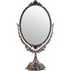 SUMTREE - Specchio decorativo Vintage, ovale, doppio, da tavolo, grande, colore: Rame rosso