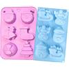 Sinwind Stampi natalizi, stampi in silicone, 2 stampi per biscotti per torta di Natale, stampo per cioccolatini, fai da te, vassoio per cubetti di ghiaccio, budino Jello, saponetta, muffin, stampi per