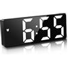 JQGO Sveglia Digitale da Comodino, Sveglia Digitale da Comodino Snooze con Visualizzazione, Ampio Display LED Digitale/Data/della/Temperatura, USB e Alimentato a Batteria, Bianco