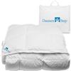 Daunen Step Piumino in piuma Qualità D400 | 250x220 cm - matrimoniale lungo Italia per inverni rigidi (Calore Cold Winter)