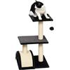 PawHut Albero Tiragraffi per Gatti a 3 Livelli 72 cm con Tappetino Tiragraffi ad Arco, Albero per Gatti Multilivello, Trespolo per Gatti con Pallina in Legno, Peluche e Sisal, Grigio