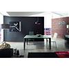 KONTE.DESIGN Tavolo BURANO allungabile in vetro grigio grafite e struttura in metallo grigio groffato, 160x90