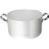 Baldassare Agnelli Pentole Agnelli Alma10422, Casseruola Alta In Alluminio Con 2 Maniglie In Acciaio, Alluminio Professionale 3Mm, Diametro 22 Cm, Argento