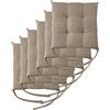 Il Tuo Artigiano Design Set 4 o 6 Cuscini per Sedie da Cucina Made in Italy - Cuscini Sedie Cucina set da 6 40x40 cm spessore 6 cm - Imbottiture in Spugna e Soffice acrilico (6, Beige)
