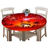 Treer-shop Treers Tovaglia Rotonda in Poliestere Impermeabile con Bordo Elastico, Stampa 3D Natalizia Decorazione Moderna Lavabile Copritavolo Decorazioni per La Casa Feste di Natale (vigilia di Natale,120cm)