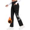 MoFiz Pantaloni da Yoga da Donna Invernali Vita Alta Impermeabile Pantaloni con Tasche