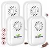 WARDBES Antizanzare Ultrasuoni 4 Pack, Ultrasuoni per Topi 2022 Aggiornato, Elettrico Repellente ad Ultrasuoni Dissuasore Anti Zanzare, Insetti, Topi, Formica, Ragni, Roach, Ratti, Flea