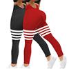 MOHUACHI Leggings a vita alta per le donne Controllo della pancia Sollevamento del culo Pantaloni da yoga Collant a compressione di allenamento, 2 confezioni - Nero, Rosso, M