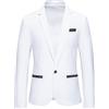 Generic Sakko - Giacche da uomo traspiranti, sportive, elasticizzate, per il tempo libero, vestibilità normale, per il tempo libero, giacca comoda, stile vintage, elegante, formale, M-3XL, bianco, XXXL