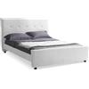 EvergreenWeb Letto Matrimoniale Dallas in Tessuto Luxury Bianco