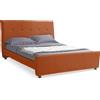 EvergreenWeb Letto Matrimoniale Dallas in Tessuto Luxury Arancione