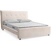 EvergreenWeb KIT Letto Matrimoniale Dallas con Materasso Flex Beige
