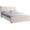 EvergreenWeb KIT Letto Matrimoniale Dallas con Materasso Memory Beige