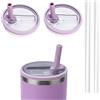 WALLFID 2pcs Coperchio Flip a Cannuccia Anti-perdite per Tumbler da 40oz,con 2 Cannucce,Anti-perdite e Anti-polvere,Facile da Pulire e Riutilizzabile,Accessori per Tazza (Viola Alba)