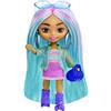 Barbie - Barbie Extra Mini Minis, Bambola con capelli blu, mini giocattoli, abito sportivo e pattini a rotelle, abiti e accessori, giocattolo per bambini 3+ Anni, HLN45