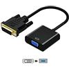 AISENS ADAPTADOR DVI 24+1/M A VGA HDB15/H A147-0352 CONECTORES DVI 24+1 MACHO/VGA HEMBRA USB MICRO-B NEGRO 10 CM