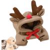 Qkbuza Felpa con cappuccio per cani di renna, costume da renna per animali domestici, per cosplay, cane, gatto, abbigliamento invernale per cani, calda felpa con cappuccio per feste di vacanza,