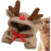 Qkbuza Abbigliamento per cani da renna, costume da renna - Giacca con cappuccio da corna - Vestiti invernali per cani, calda felpa con cappuccio per feste di festa, abbigliamento natalizio per cani di