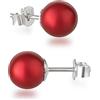 Schöner-SD Orecchini a perno in argento 925 con perla da 8 mm rotonda, 8 mm, Argento sterling