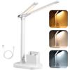 Vinabo Lampada da Scrivania a LED, Lampada daTavolo 3 Luminosità 3 Colori, 0.8M USB Ricarica(deve essere collegato funzionare), Lampada LED Scrivania Protezione degli Occhi, per Camera Letto, Comodino