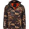Geographical Norway ROYAUTE MEN - Giacca Softshell Impermeabile Uomo - Giubbotto Cappuccio Traspirante All'aperto - Giacca Invernale Antivento - Ideale Attività All'aperto (CAMO Kaki / Orange, M)