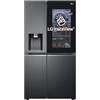 LG GSXV91MCAE Frigorifero Americano Side by Side InstaView Total No Frost con Congelatore, 635 L, Dispenser Acqua e Ghiaccio UV Nano, Door Cooling, Linear Cooling - Frigo Smart con Wi-Fi e Freezer