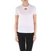 Elisabetta Franchi T-Shirt in Jersey con placca Logo Bianco Gesso