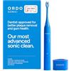 Ordo Spazzolino Elettrico Sonic Tecnologia Smart Avanzata con 4 Modalità di Spazzolatura Batteria Ricaricabile Rapida ed Elemento Lucidante in Silicone Caricatore USB per Adulti Blu Artico