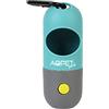 AQPET Dispenser in plastica con Torcia led sacchetti igienici per animali - Inclusi sacchetti compostabili, 1 pezzo - colore casuale