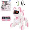 Lexibook, Power Kitty Jr., Gatto telecomandato da addestrare, Si dimena come un vero gatto, Occhi interattivi, STEM programmabile, Batteria ricaricabile, Rosa/bianco, KIT01