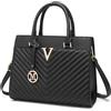 Miss Lulu Borse per Donne, Eleganti Borse a Mano da Donna V-Trapuntate con Hardware Dorato, Grande Tote in Pelle PU per Lavoro Scuola Viaggio (Nero)