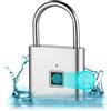 PLLYPE Lucchetto con Impronta Digitale, lucchetto impronta digitale, Lucchetto per impronte digitali intelligente IPX52, lucchetto biometrico per bagagli, zainetto, cassetta degli attrezzi, argento