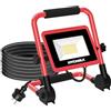 HYCHIKA BETTER TOOLS FOR BETTER LIFE Faretto da Cantiere 30W, HYCHIKA IP65 Impermeabile, Faro LED Portátil con 3000 LM, 6500K Bianco Brillante per Esterno, Lavori, Giardini e Garage, Rotazione 360°, Cavo 2M [Efficienza energetica A++