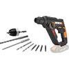 WORX WX390.9 Martello Pneumatico SDS PLUS, Trapano, Avvitatore a Batteria 20V, 1.2 Joule di Potenza, Velocità d'Impatto 5.000 bpm, 900 giri/min, Luce Led da Lavoro, 1 Pezzo - Solo Corpo Macchina