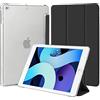 4UBonLife Custodia per iPad 6a /5a Generazione 9,7 Pollici 2018/2017, per iPad Air 1 2013/Air 2 2014 Cover Protettiva Rigida, Sottile e Leggera con Traslucida Posteriore Opaca Cover, Nero