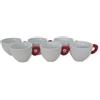 Guzzini set 6 tazzine pocellana bianco e rosso cc 50 art.28823555