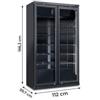 Frigo Vetrina Verticale Nera Per Bibite 1050 L +1/+10°C P 60 Due Ante Battenti Classe B