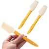 TAOZHIYAO 2Pcs Silicone Mini cucina Spatola, staffa di design, multiuso bottiglia fondo raschietto morbido barattolo torta crema marmellata raschietti cucina strumenti accessori Forniture (Giallo)