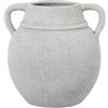 DRW Vaso da tavolo con manici in ceramica bianco sabbia 25x25x25x25cm