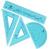 Legami - Set di Geometria, Set con Righello da 15 cm, Squadra 60° da 10 cm, Goniometro 180° per la Scuola, Custodia Inclusa, Materiale Flessibile, Tema Space
