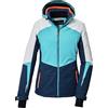 killtec Donna Giacca da sci/giacca funzionale con cappuccio e paraneve con chiusura a cerniera KSW 66 WMN SKI JCKT, graumelange, 36, 41952-000