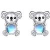 YAFEINI Orecchini a Koala per Signore Ragazze Argento 925 Orecchini a Perno in Pietra di Luna Regalo Koala Gioielli in Pietra di Luna