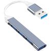 YAODHAOD Hub USB 3.0 con 4 Porte, Alloggiamento in Alluminio Multipresa 1*USB 3.0 e 3*USB 2.0 5Gbps,Splitter Porta Ultra Sottile Portatile per MacBook Pro Air HP XPS e Altri Dispositivi USB (grigio A)