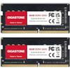 Gigastone 【DDR4 RAM Solo Notebook】GIGASTONE 32GB Kit(2x16GB) DDR4 3200MHz (2933MHz or 2666MHz) PC4-25600 (PC4-23400, 21300) CL22 1.2V SODIMM 260pin Memoria notebook-Unbuffered Non-ECC, alte prestazioni
