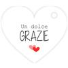 Handmade Generico Cartellini Cuore "Un Dolce Grazie" - Set 30 Pezzi 30×35 mm in Cartoncino Bianco con Foro, Etichette per Bomboniere, Sacchetti e Regali, Tag Ringraziamento Cerimonie (CUE-30x35)