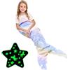 Ranedo Coperta a Forma di Coda di Sirena Illuminante al Buio - Unicorno, Morbida Flanella Indossabile, per Tutte le Stagioni - per Ragazze e Bambini